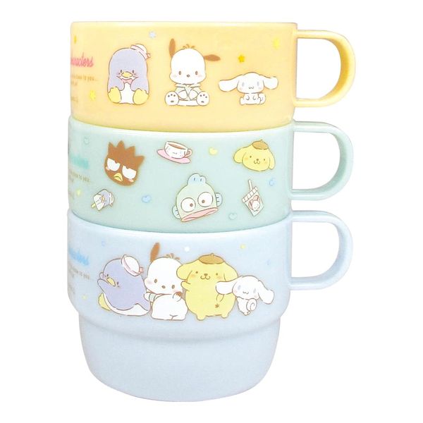 Tees Factory Sanrio Plastic Cup 3-Piece Set, Boys H2.4 x Φ3.1 inches (6.1 x 8 cm), SR-5526474BY