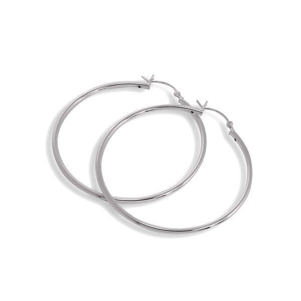 Sterling Silver 2mm Tube 15mm Sleeper Hoop Earrings