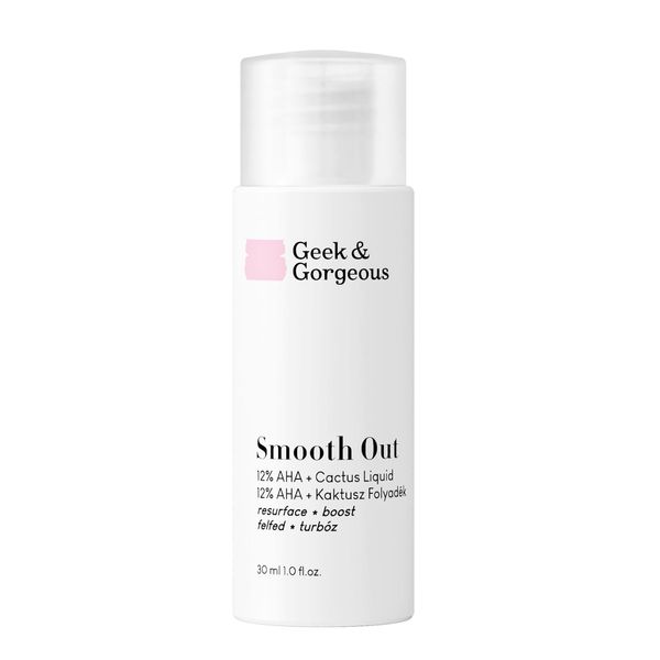 Geek & Gorgeous SMOOTH OUT - Anti-ageing Peeling mit 12% AHA und beruhigendem Feigenkaktusextrakt - für normale, trockene, fettige und Mischhaut - 30 ml Flasche