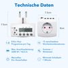 HBN Digital Timer Weekly Timer Socket, LCD Display Programmable Timer Socket, 8 Configurable Switching Programmes, 16 A/3680 W, 1 Pack