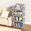 Kekow 4-Pack Plastic Stackable Storage Bins, Stacking Organizer Basket, Grey