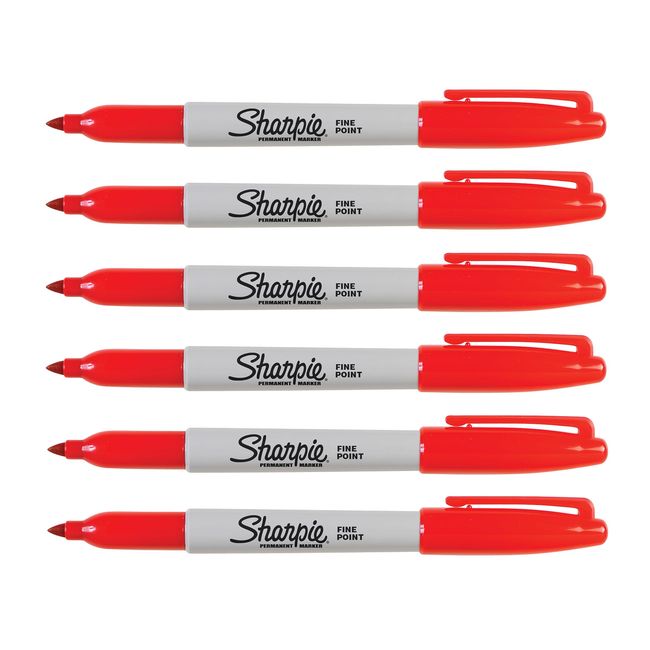 Sharpie Red Fine Markers - Pack of 6