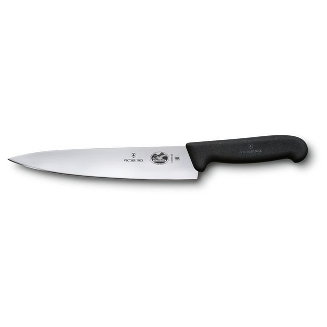 VICTORINOX 5.2003.22-X1 Carving Knife, 8.7 inches (22 cm), Black, Professional Chef's Knife, Gyuto Knife