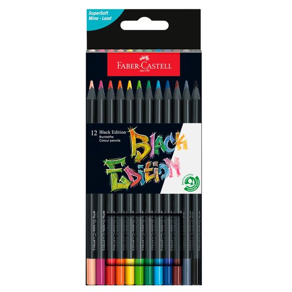 Faber-Castell Black Editition 12 x Colour Pencils