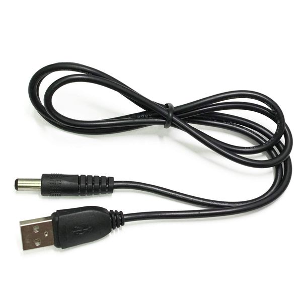 USB-A Type DC Converter Cable Outer Diameter 0.2 inch (5.5 mm) Inner Diameter 0.08 inch (2.1 mm)