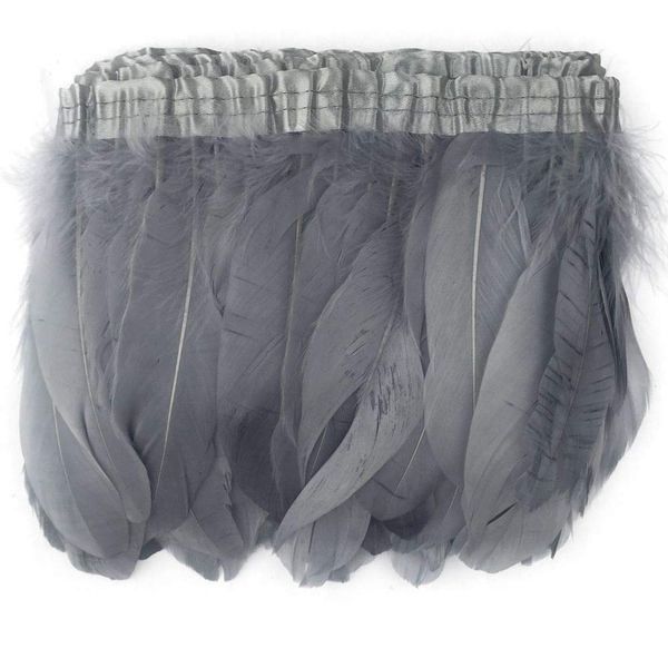 Sowder Duck Goose Feather Trim Fringe 2 Yards(Gray)