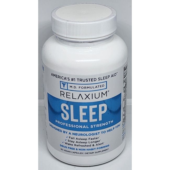 RELAXIUM Sleep Professional Strength All Natural Sleep Aid 60 Capsules 11/2026