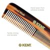 Kent Handmade Coarse Fine Toothed Pocket Comb, Length-11.3 cm
