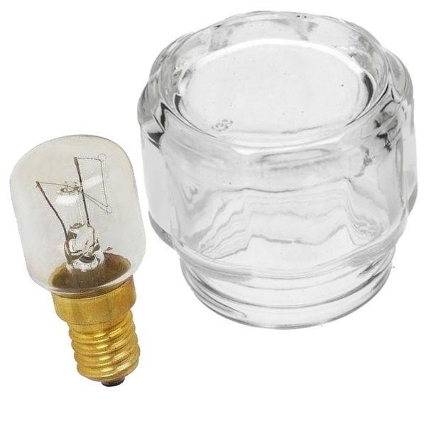 SPARES2GO Glass Lamp Lens Cover + 25w Light Bulb for Siemens HB13MB621B/08 HB55MB551B/01 Oven Cooker