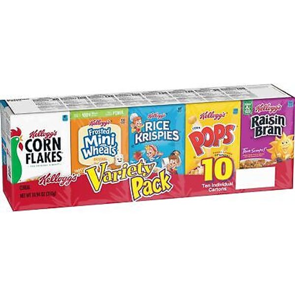 Cold Breakfast Cereal, Single Serve, Variety Pack, 10.94oz Tray (10 Boxes)