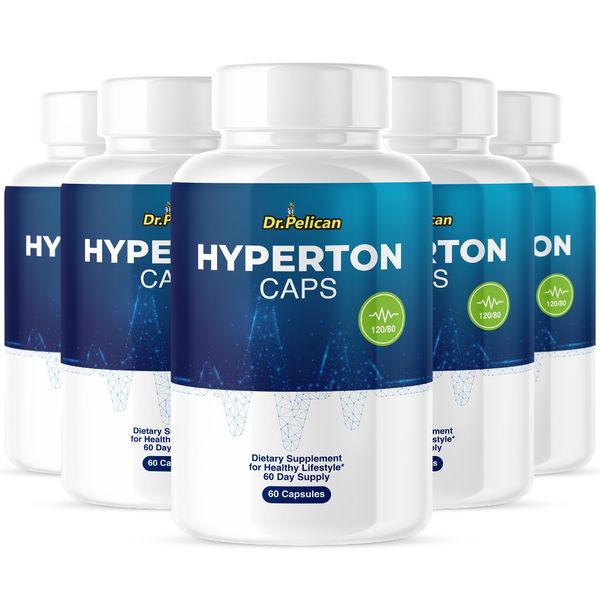 Hyperton Caps- Blood Support- 5 Bottles- 300 Capsules