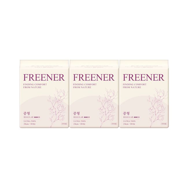 Freener Super Slim Organic Sanitary Napkin Medium Size 3 Pack