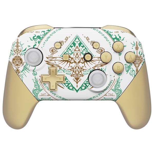 Switch Processor, Not Procon, eXtremeRate Faceplate Backplate Handle Switch Procon, Pattern Pattern Compatible with Procon Switch, DIY Replacement Grip Housing Case Cover [White] Glow in the Dark