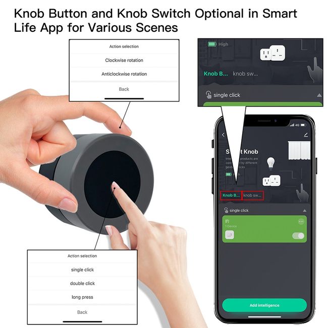 MOES ZigBee Smart Knob Scene Switch Button Wireless Control