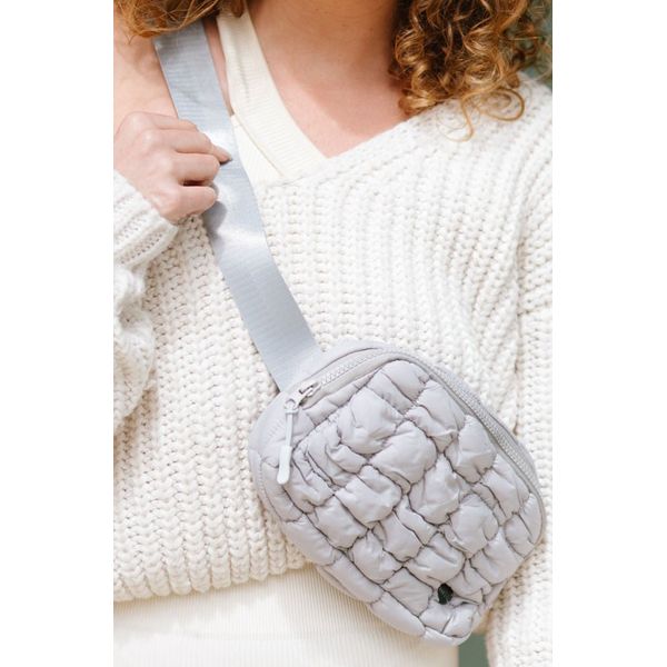 Atlas Quilted Belt Bag - summit grey