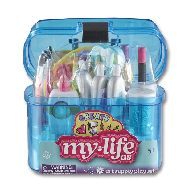 My Life As Art Supply Playset 18” Doll Case Bin Tool 22 Pieces AG