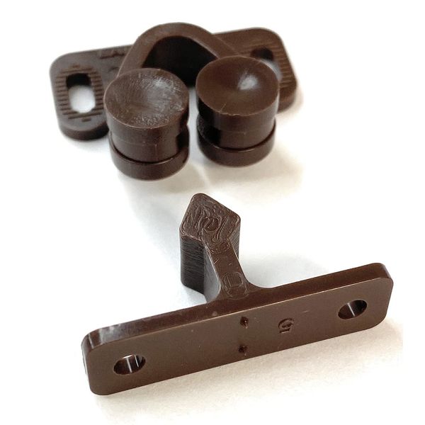 Pro Pack of 5Pcs, Plastic Double Roller Catches, 7.0 Lb, Brown