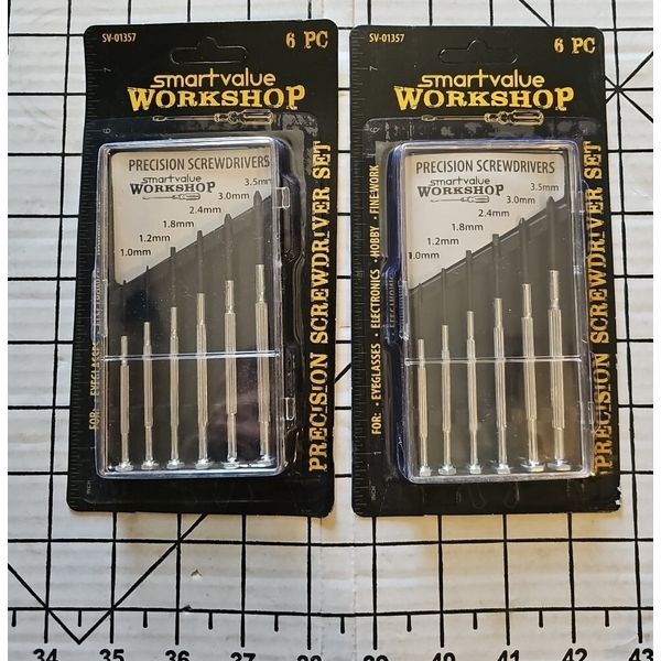 2PACK BUNDLE 6pc Precision Screwdriver Set Micro smartvalue Workshop