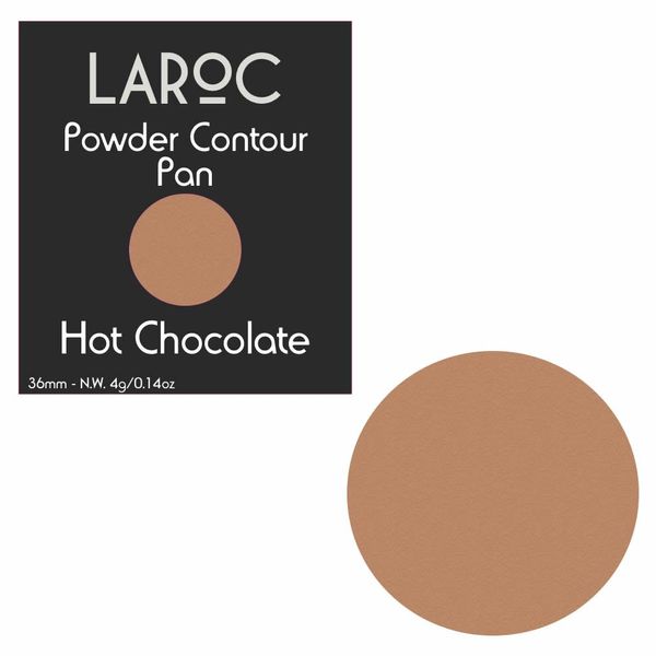 LaRoc Shadow Bed Magnetic Makeup Single Pressed Powder Contour Individual Pan Refill Face Cosmetic MUA Professional Pigmented Colour Contour - Hot Chocolate - 36mm