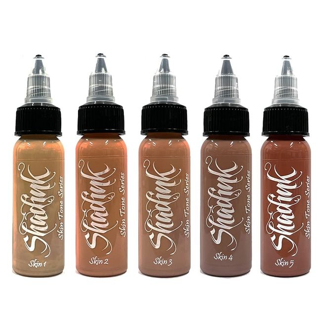 Shadink Tattoo Ink Full Set of Professional Skin Tone Tattooing Inks for Cover Ups, Blending and Cosmetic Tattoos