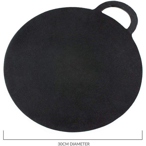 LONOVE BEAUTY PRODUCTS Round Cast Iron Non Stick Finish Baking Stone - 30 cm