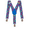 Childrens 1-5 Years Elasticated Clip on Braces/Suspenders with Fire Engine Design - Light Blue