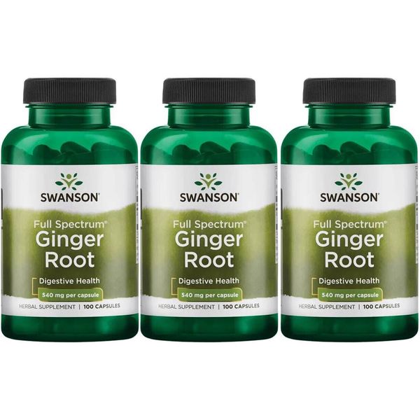 300 Cap Swanson Ginger Root 540 mg 3X 100 Caps Stomach Health Digestive Support