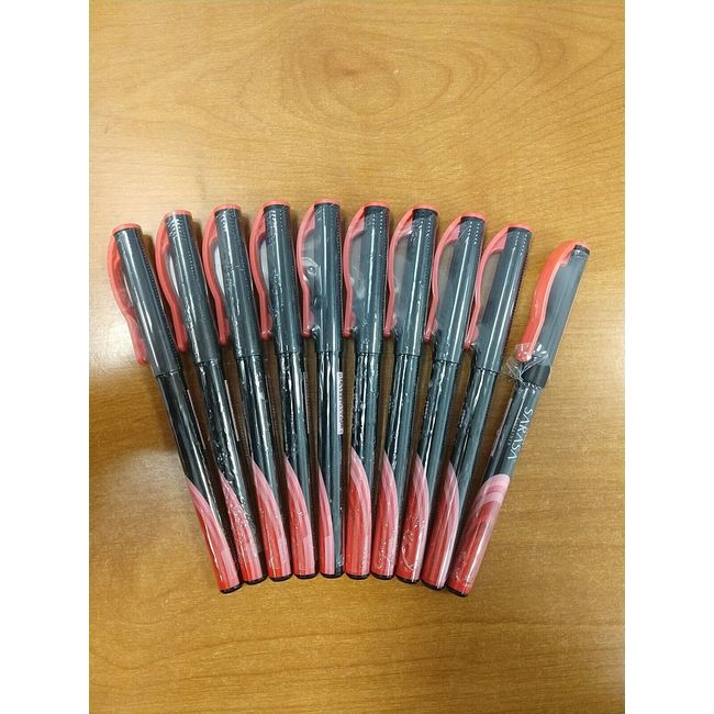 10 Pack Zebra Sarasa Fineliner Pen, 0.8mm, Needle Tip, Red -  E7D