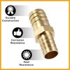 Partuto 2 Pcs 19mm - 16mm Straight Shaped Barb Brass Hose Fitting Connector Replacement
