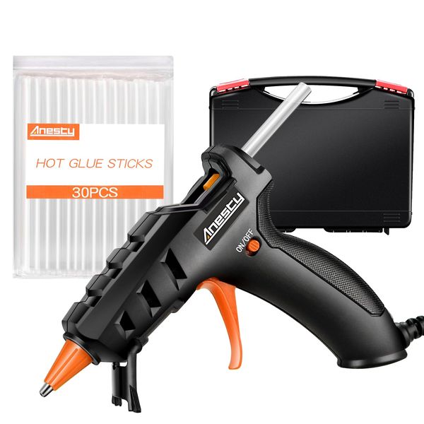 Anesty GG-02 Glue Gun, 90 Second, Fast Heating, 50 W, High Temperature Stable, No Drip, Can Be Turned On or Off at Hand, Hobby Glue Gun, Strong, Small, Ultra Lightweight, Crafts, Artificial Flower