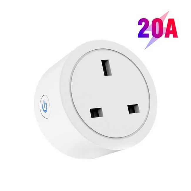 WiFi 20A Smart Plug Socket With Power Monitoring Timing Function Voice  Control