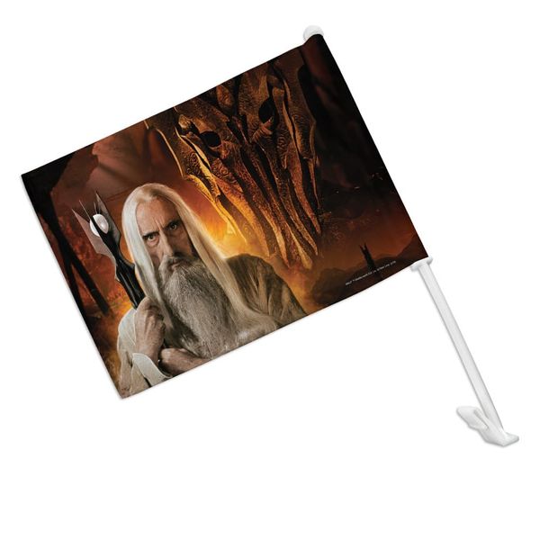 THE LORD OF THE RINGS Saruman Character Car Truck Flag with Window Clip On Pole Holder