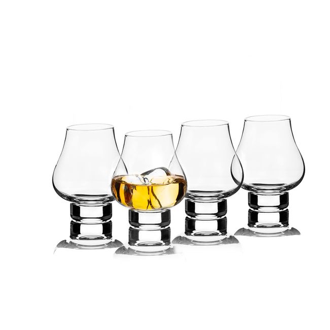 LUXBE - Bourbon Whiskey Brandy - Crystal Glasses Snifter 7.1-ounce, Set of 4 - Handcrafted Lead-Free Glass - Great for Spirits Drinks - Tasting Glasses - Tequila Shots - Scotch Cognac - 210ml