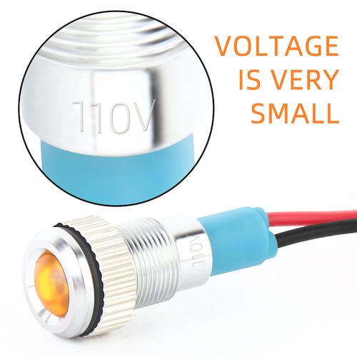 GASHER 110V/24V/12V 20mA Energy Saving Indicator Light Mounting Hole Size 12mm(1/2 inch) Green Yellow Red Blue White 5 PCS（110V）