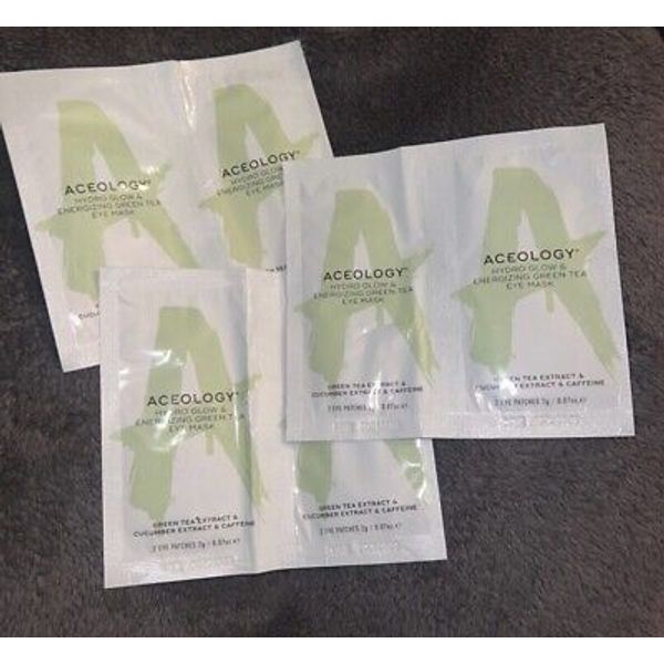 Aceology Hydro Glow & Energizing Green Tea Eye Masks 2 Pairs ea (3 packs)