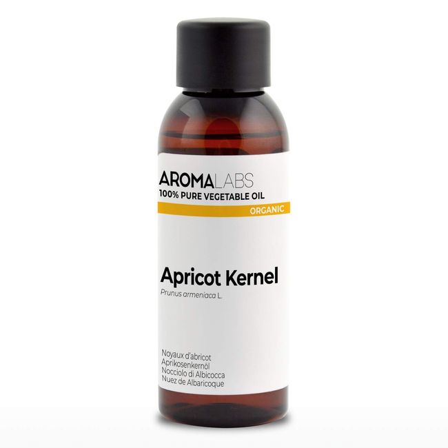 ORGANIC - APRICOT KERNEL Oil - 50mL - 100% Pure, Natural, Cold Pressed and AB Certified - AROMA LABS (French Brand)