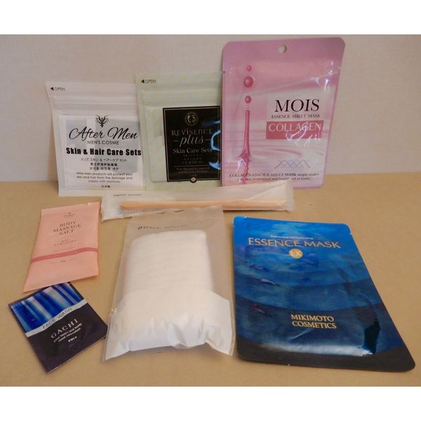 NEW Japanese Cosmetic Hotel Amenity Kit Bamboo T.Brush MIKIMOTO Mask Skin Care +