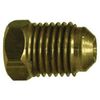 Midland 10-067 Brass SAE 45 Degree Flared Plug, 1/2" UNF Thread Size, 0.75" Hex