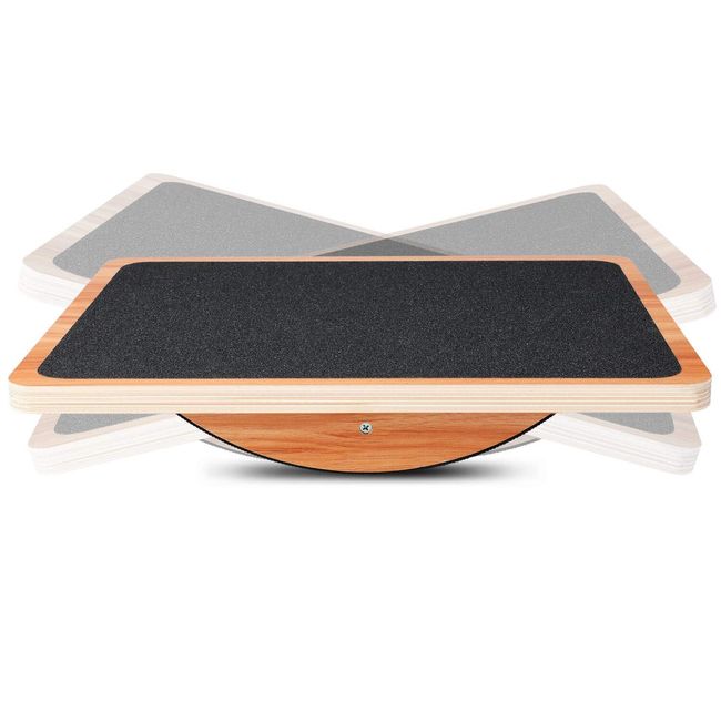 P&BEXC Wooden Balance Board for Balance Training and Keep Healthy Core Strength,Balancing Board Under Desk,Anti-Slip Roller Board,Satablility and Portable Wobble Boards for Office / Home