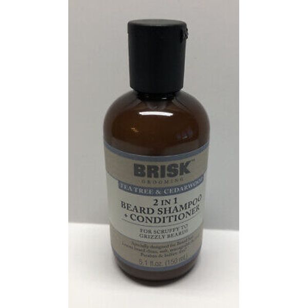 Brisk Grooming Tea Tree Cedarwood 2in1 Beard Shampoo + Conditioner, Cleansing