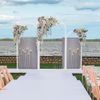3pcs Elegant White Metal Arch Backdrop Stand Arched Frame Wedding Ceremony Decor