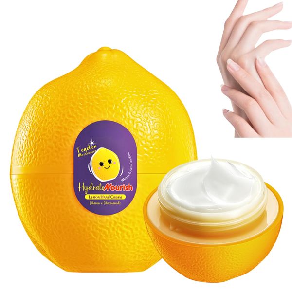 Moisturising Hand Cream for Very Dry Hands, Lemon Hand Cream for Women, Natural Hand Gel, Hand Moisturiser, Nourishing Hand Lotion, Lemon Handcream, Instantly Boosts Moisture Levels, Soothes Skin