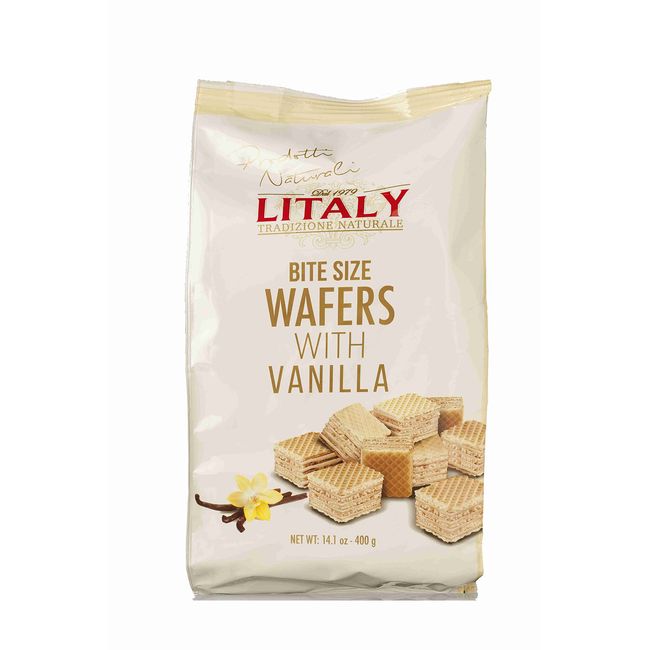 Litaly Bite Size Wafers with Vanilla, 14.1 Ounce