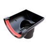 Black Round Gutter Stop End Outlet, Freeflow 112mm Rain Water Systems