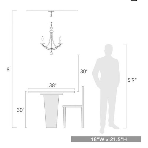 Golden Lighting 7644-M3 GA Mirabella 3-Light Mini Chandelier in Golden Aura