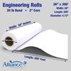 Alliance Wide Format Paper 36�x300'x2� Bond Engineering 92 Bright 20lb. 2 Rolls
