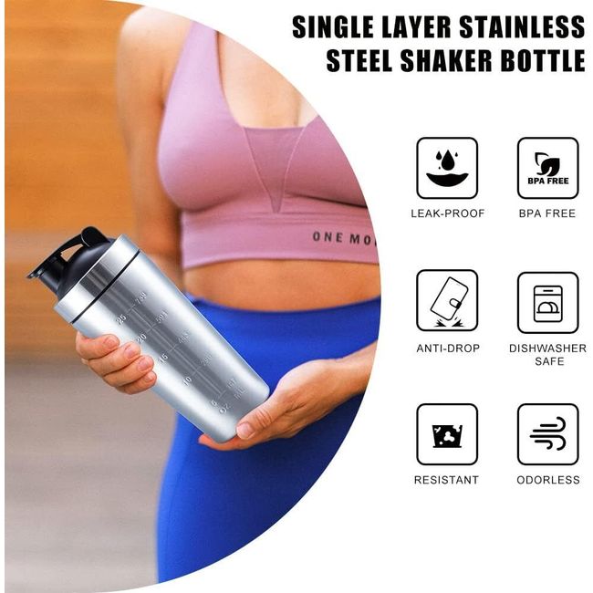 Stainless Steel Shake Cup Single Layer Fitness Protein Powder