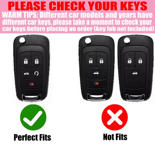 YIKECASE Key Fob Cover with Diamond Keychain for Women, Car Key Shell Compatible with Chevy Cruze Camaro Malibu Equinox Impala GMC Buick Encore Regal Flip Folding, 5 Buttons (White-Wrist Rope)