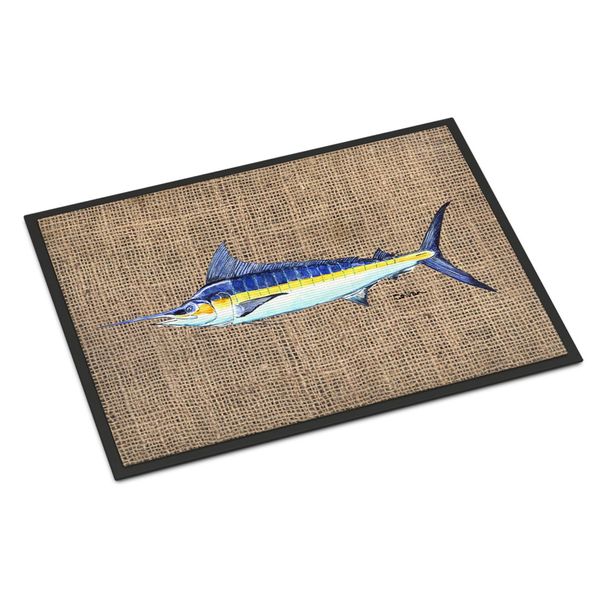 Caroline's Treasures 8773MAT Marlin Doormat 18x27 Front Door Mat Indoor Outdoor Rugs for Entryway, Non Slip Washable Low Pile, 18H X 27W