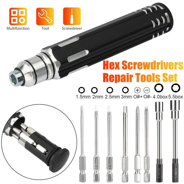 8IN1 RC Repair Tool Kit Hex Hexagon Screwdrivers Set for RC Drone Helicopter Car